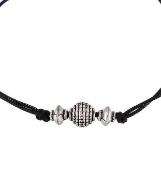 Triple Ball Black Thread Evil Eye Anklet 4