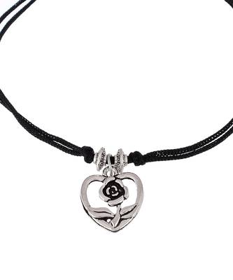 Rose Love Silver plated Charm Anklet 4