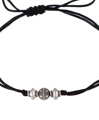 Triple Ball Black Thread Anklet 4