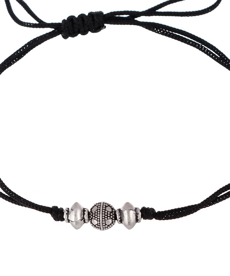 Triple Ball Black Thread Anklet
