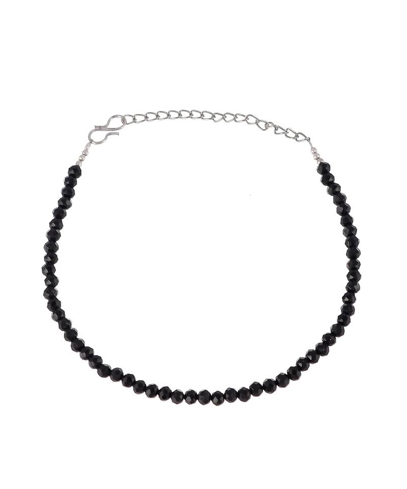 Black Onyx Faceted Beads Anklet