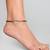 Black Beaded Chain Anklet with Elephant
