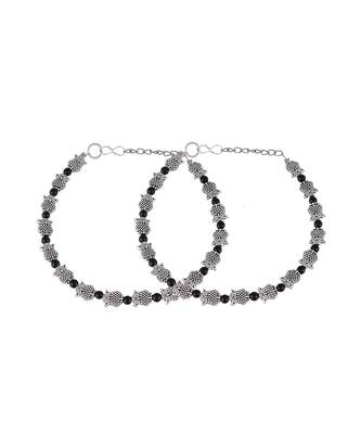 Evil Face Symbol With Bead Chain Anklet 4