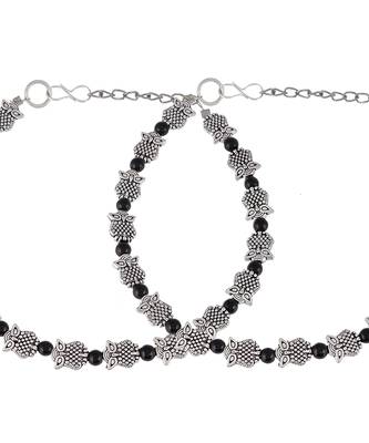 Evil Face Symbol With Bead Chain Anklet 5