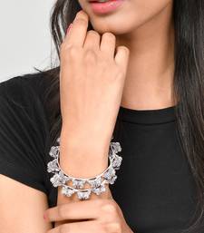 Set of 2 Silver Plated Oxidised Butterfly design bangles
