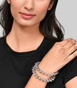 Set of 2 Silver Plated Oxidised Affinity bangles