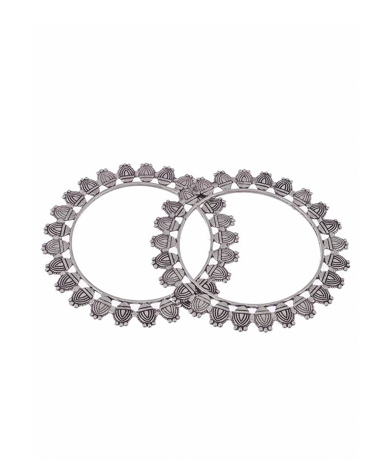 Set of 2 Silver Plated Oxidised bangles