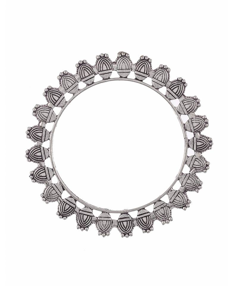 Set of 2 Silver Plated Oxidised bangles