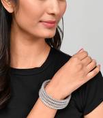 Set of 4 Silver Plated Oxidised bangles