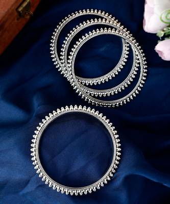 Set of 4 Silver Plated Oxidised bangles 2