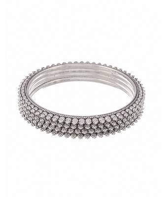 Set of 4 Silver Plated Oxidised bangles 3