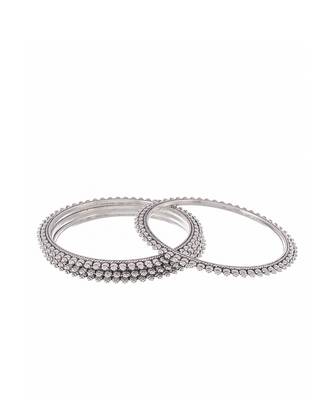 Set of 4 Silver Plated Oxidised bangles 4