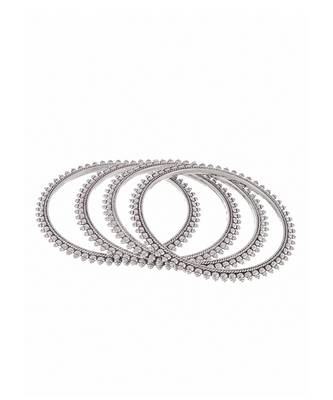 Set of 4 Silver Plated Oxidised bangles 5