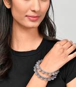 Set of 2 Silver Plated Oxidised bangles