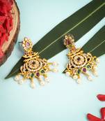Gold emerald   chandbali