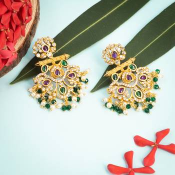 Gold emerald   chandbali 1