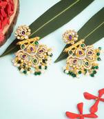 Gold emerald   chandbali