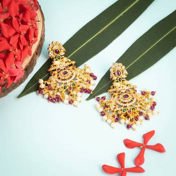Gold pearl chandbali 1