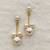 White pearl earrings