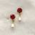 White pearl earrings