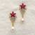White pearl earrings