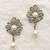 White pearl earrings
