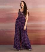 Printed All Over Flower Embroidered Jumpsuit