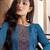 Casual Office Wear Designer Hand Work Blue Colour Kurti In Galaxi Cotton Fabric