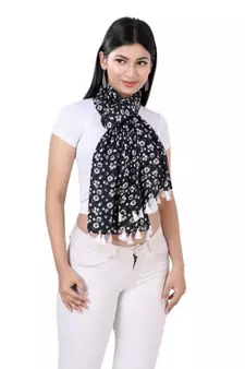 Printed Stole With Fringes