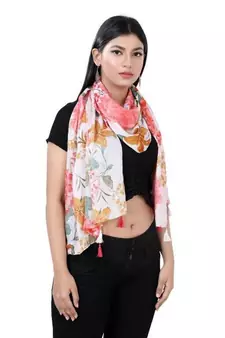 Printed Stole With Fringes