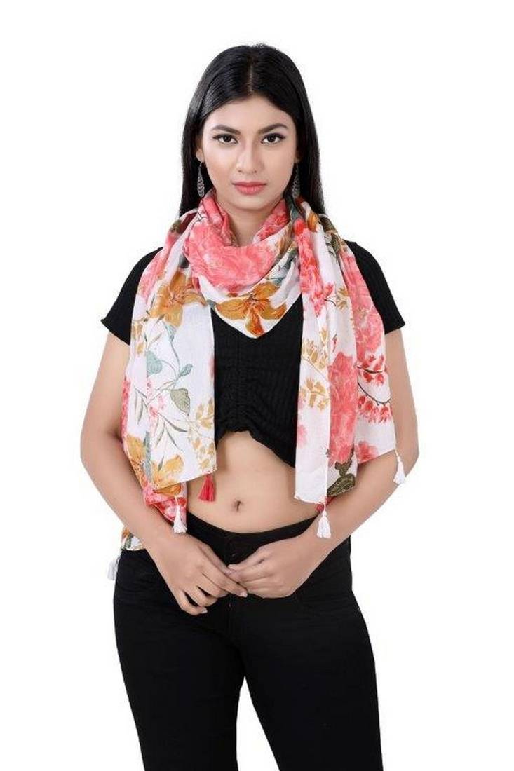 Printed Stole With Fringes