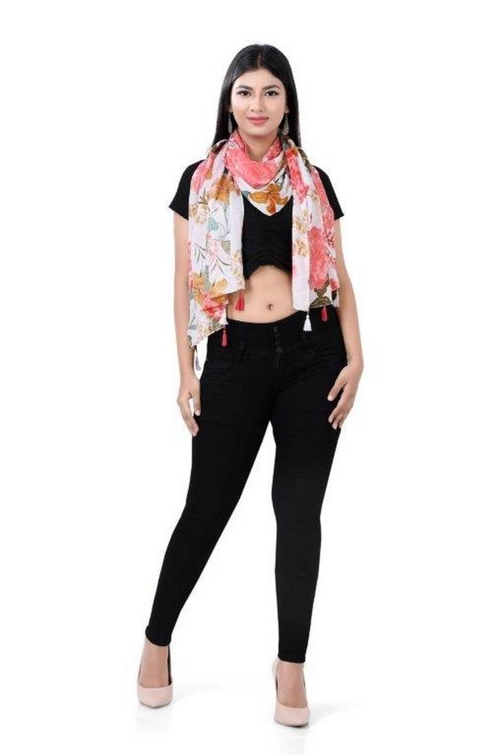 Printed Stole With Fringes