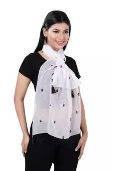 Embroidery scarves With Fringes