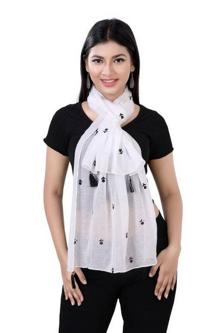 Embroidery scarves With Fringes