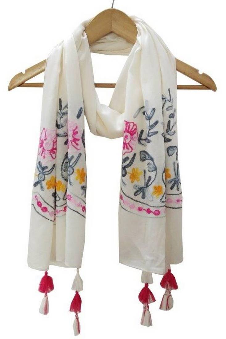 Embroidery scarves With Fringes