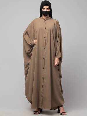 Latest Front Open Kaftan in Khaki Color 2