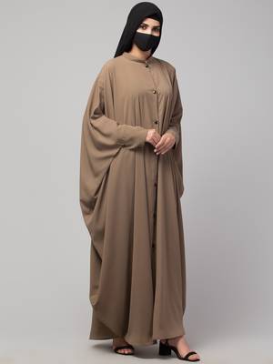 Latest Front Open Kaftan in Khaki Color 3