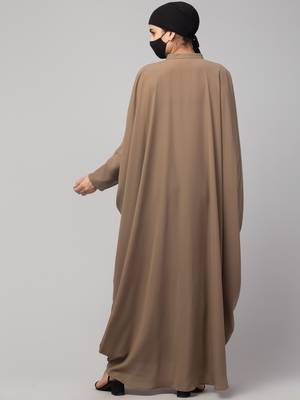 Latest Front Open Kaftan in Khaki Color 4