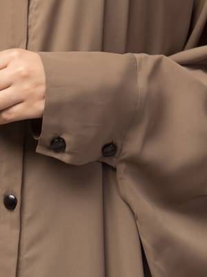 Latest Front Open Kaftan in Khaki Color 5