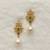 White pearl earrings