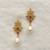 White pearl earrings