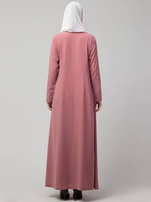 Abaya With Pin Tucks And Fancy Buttons 4
