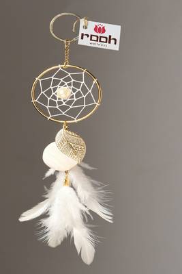 Rooh Dream Catcher  white key chain  Handmade Key Chain used as Purse or Bag Hanging, Car, House keys, Goodluck Charm! 2
