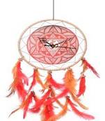Rooh Dream Catcher Om maroon Dream Catcher clock Handmade Hangings for Home Decor, Bedroom, Meditation Room.
