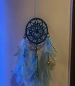 Rooh Dream Catcher Sky Blue Crochet  Handmade Hangings for Positivity Can be used as Home Decor Accents, Wall Hangings