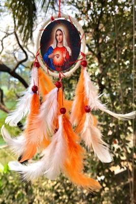 Rooh Dream Catcher  Mother Mary Canvas Car Hanging  Handmade Hangings for Positivity . 1