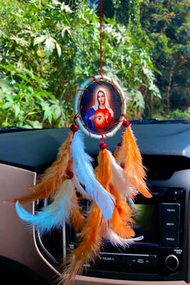 Rooh Dream Catcher  Mother Mary Canvas Car Hanging  Handmade Hangings for Positivity . 2