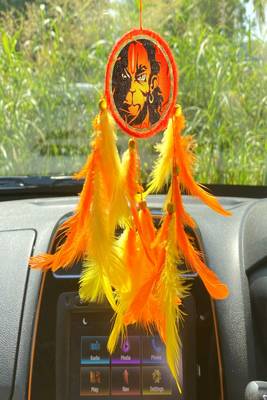Rooh Dream Catcher  Jai Hanuman Car Hanging  Handmade Hangings for Positivity Can be used as Home Decor Accents. 1