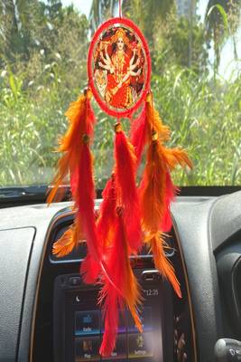 Rooh Dream Catcher  Maa Durga Car Hanging  Handmade Hangings for Positivity Can be used as Home Decor Accents. 1