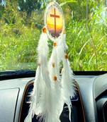 Rooh Dream Catcher  Christian Cross Car Hanging  Handmade Hangings for Positivity Can be used as Home Decor Accents.